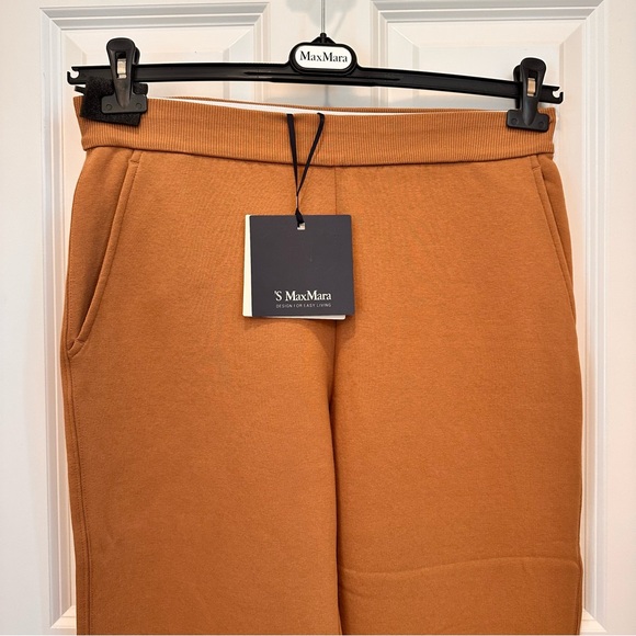 NWT ‘S Max Mara Logo Warm Joggers Color: Camel Fall/Winter Size: Large US8 - Picture 12 of 16